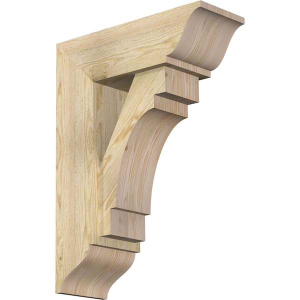 Ekena Millwork Merced Traditional Rough Sawn Bracket w/ Offset Brace, Douglas Fir, 8"W x 22"D x 30"H BKT0806X22X30MRC01RDF - main